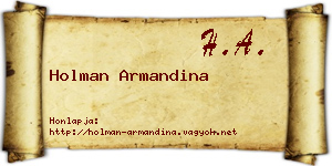 Holman Armandina névjegykártya